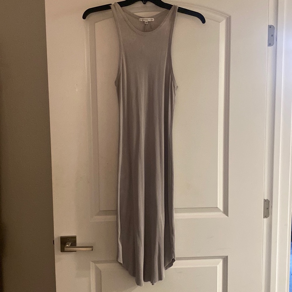 Grey ribbed tank dress